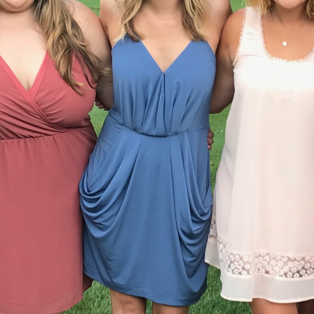 BCBGeneration Medium Blue Drape Dress